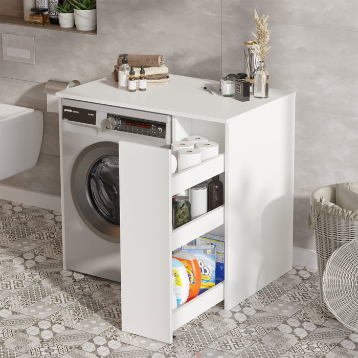 Hanah Home Sa1-W Armario de Baño Blanco 93.5x88.3x60 cm Mueble de Baño Elegante y Funcional